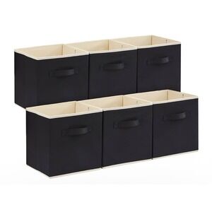 Lifewit Black Collapsible Storage Cubes Fabric Bins Organizer Set of 8